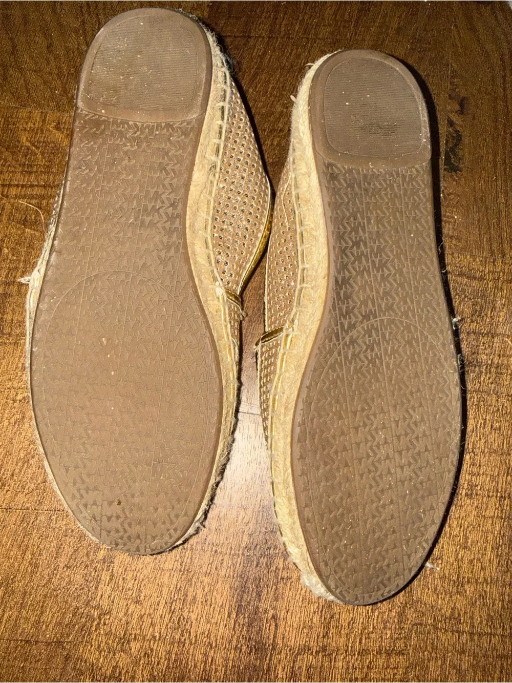 Michael Kors Gold Glitter Slip-On Espadrilles